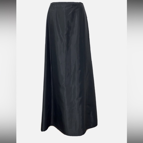 Vtg 90s y2k Cache Satin Formal A-line Cocktail Maxi Skirt Lined Silk Slip Goth - Picture 1 of 10